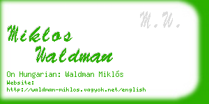 miklos waldman business card